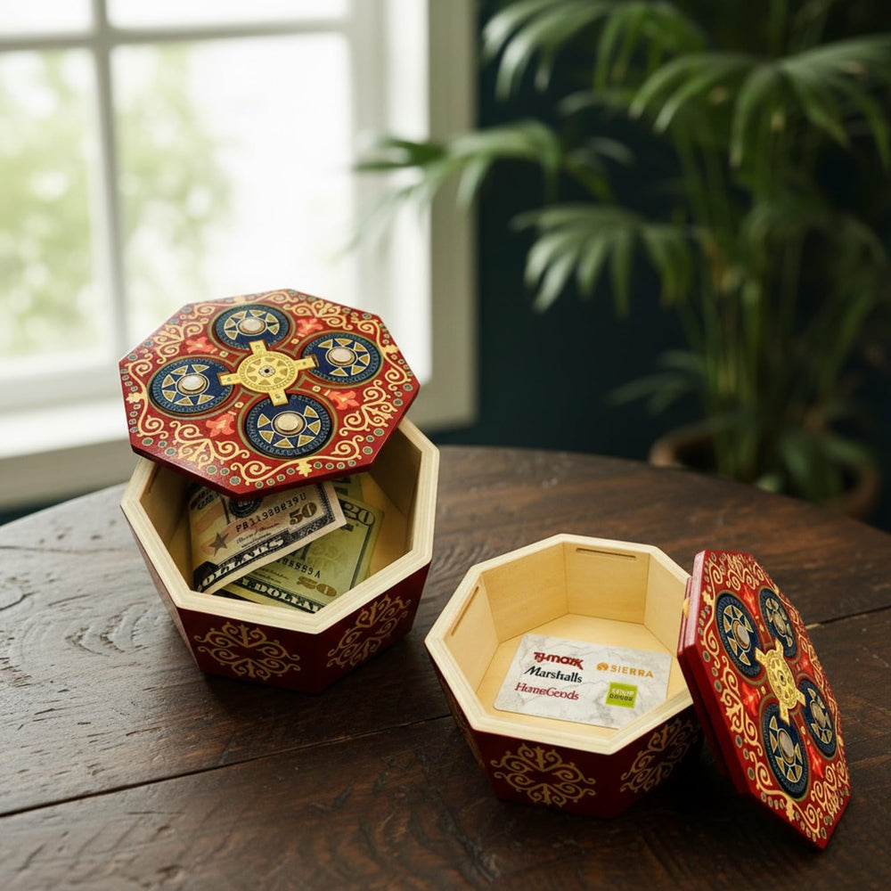 High-quality wood and dragon-themed print add tactile luxury.