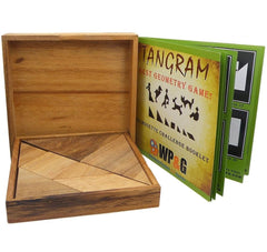 Winshare Tangram wooden puzzle set with seven pieces and warm wood finish for tactile play