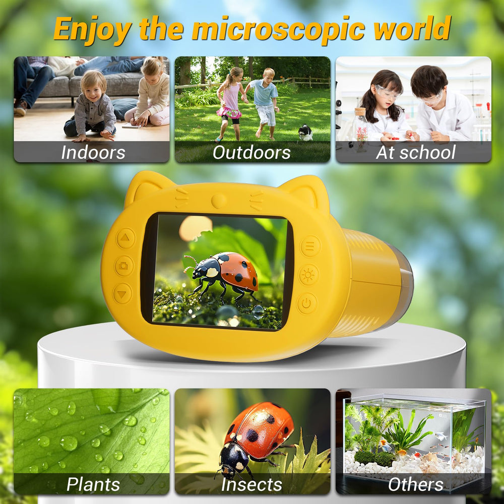 WINWEND pocket microscope USB connects to computer for easy saving and sharing.
