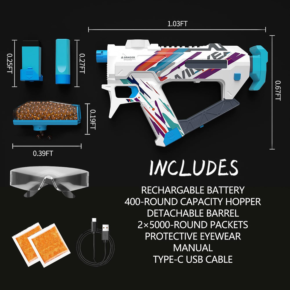 Winyea Tag blaster battery charging view emphasizing extended playtime