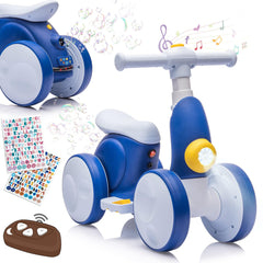 wiqins electric baby balance bike with bubble machine for safe, playful riding indoors or outdoors