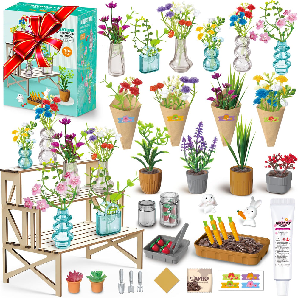 WishaLife miniature plants kit – lush potted displays for creative home crafts.