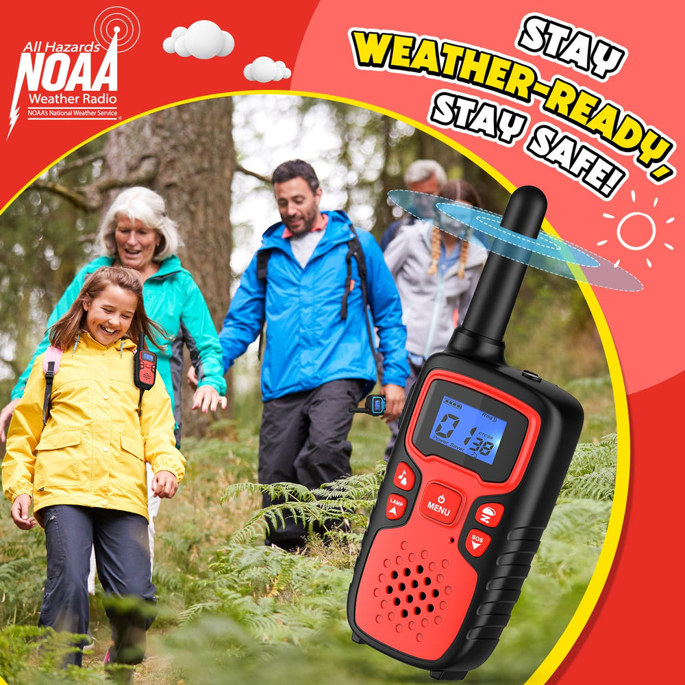 Wishouse walkie talkies include a built-in flashlight for evening explorations.