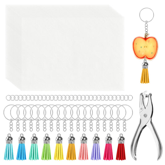 WISYOK Shrinky Film Kit contents displayed for DIY projects.