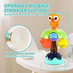 WITALENT peacock suction toy on tray promotes color and animal recognition.