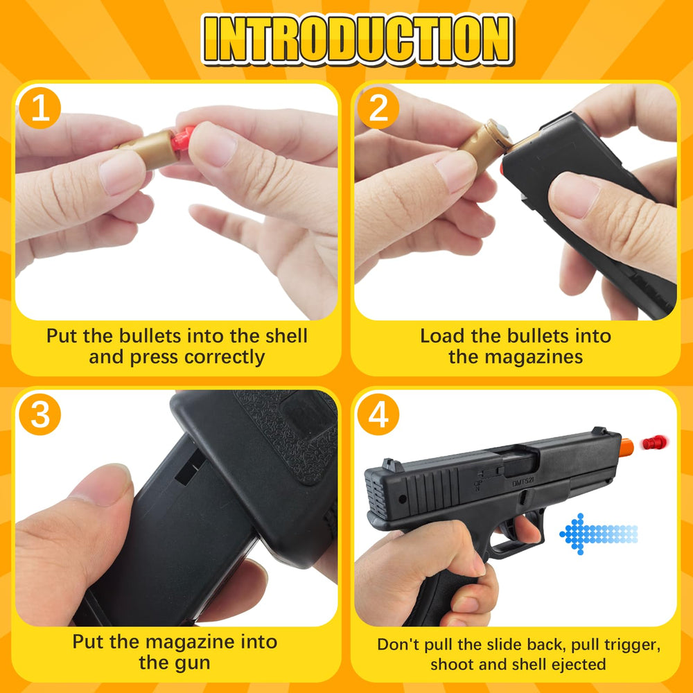 Witcrety black soft bullet toy gun for easy handling.