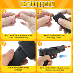 Witcrety black soft bullet toy gun for easy handling.
