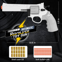 Witcrety revolver toy gun showing 18 shells for extended play sessions.