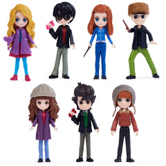 Wizarding World seven figures in vibrant Hogsmeade outfits for imaginative play.