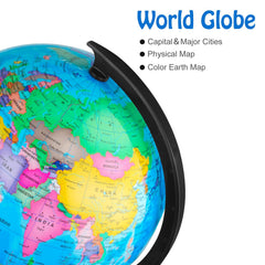 Wizdar rotating globe on stand for interactive geography exploration.