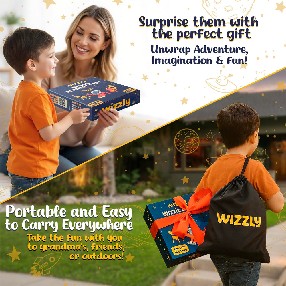 Compact storage bag for the Wizzly Fort Kit makes travel easy.