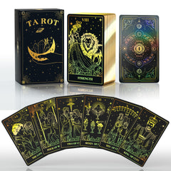 WJPC gold foil edge tarot cards cover highlighting premium packaging and gift-ready presentation.