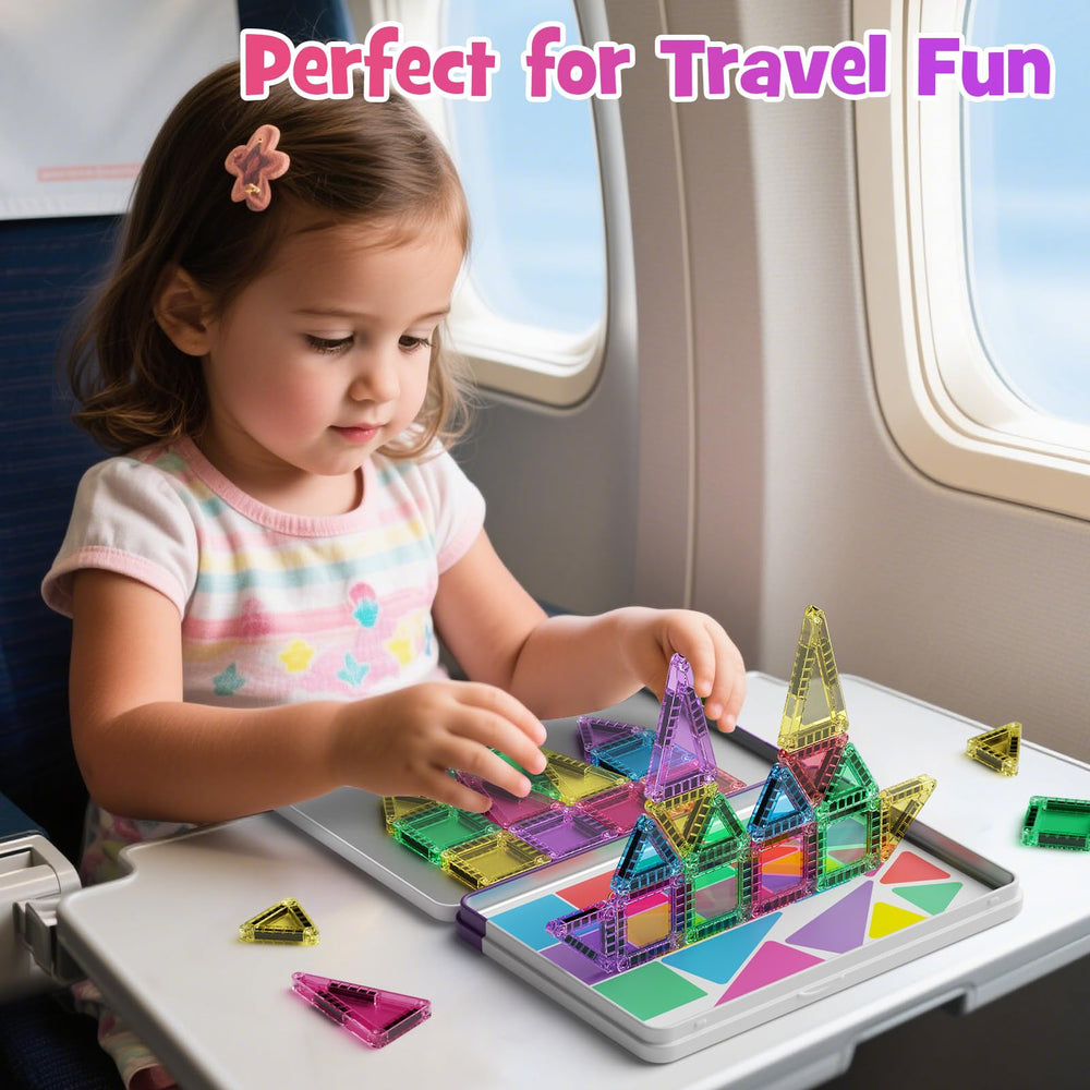 WMXDU 40-piece magnetic tiles offer varied shapes for creative stacking