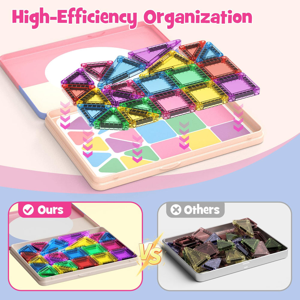 WMXDU 42-piece magnetic tiles set shown for creative builds.