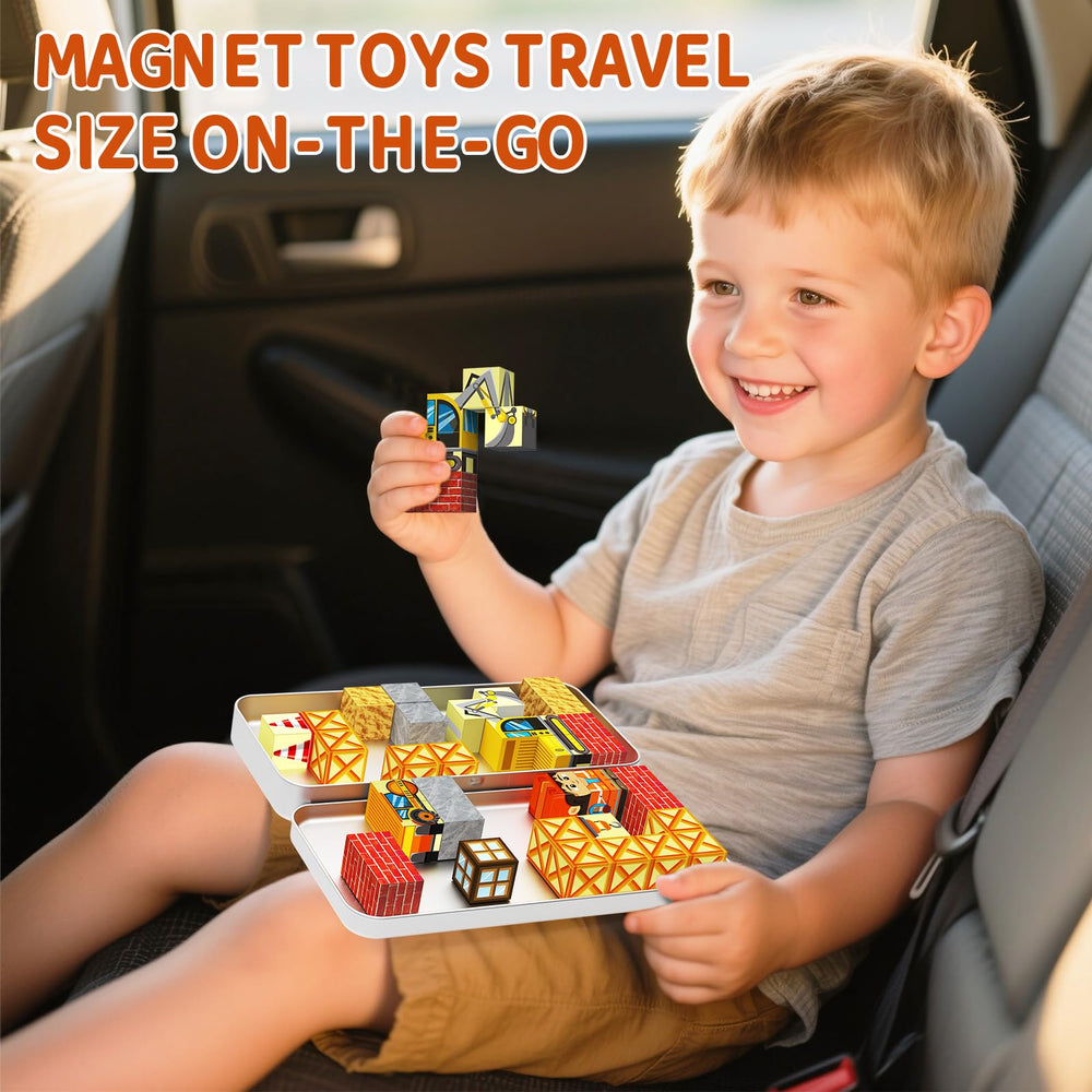 WMXDU magnetic blocks with 360-degree cab spin for imaginative play and stacking.
