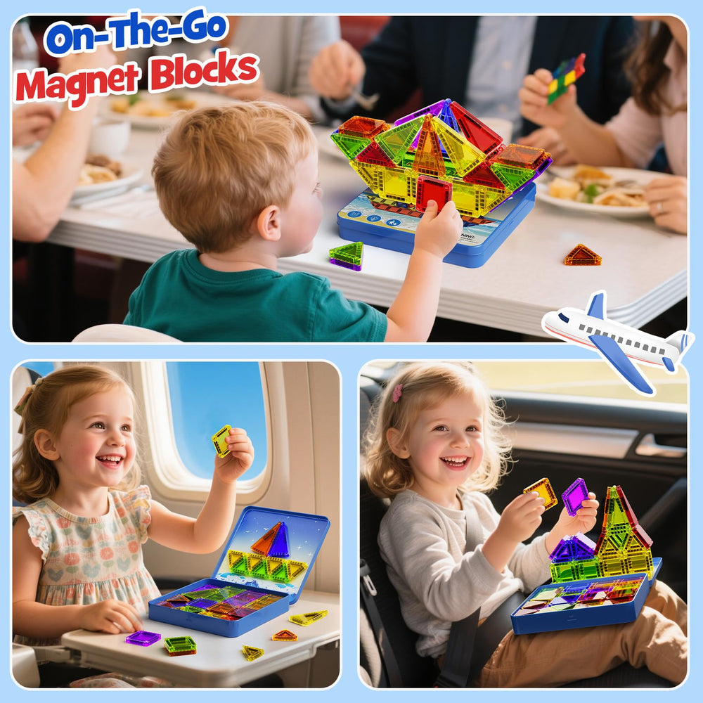 WMXDU 60-piece magnet blocks help kids build castles and patterns