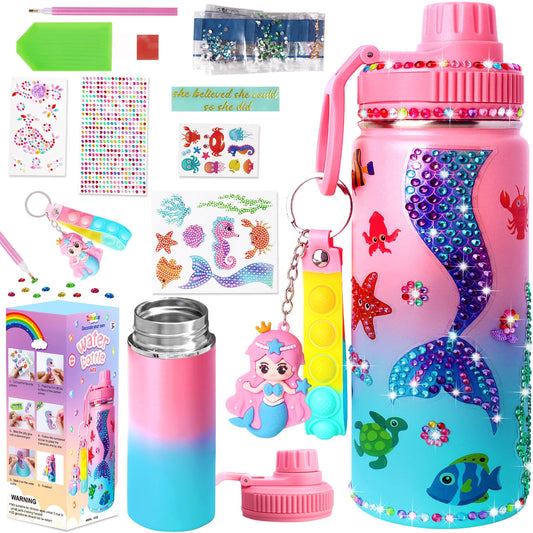 Wninbu Mermaid Water Bottle Kit with stickers for creative play and customization.