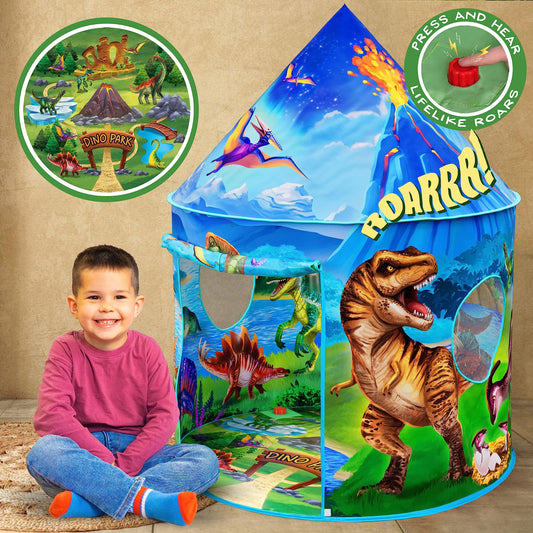 W&O Dino Paradise tent with roar button for immersive playtime
