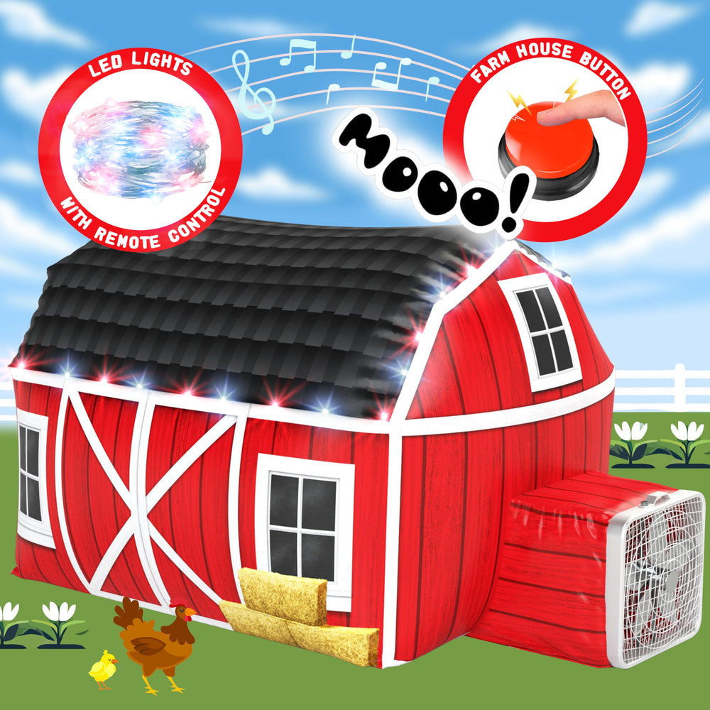 W&O Farmhouse Barn Aerodome with LED lights for magical indoor play