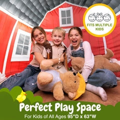 W&O Inflatable barn stays stable with weighted base for active play