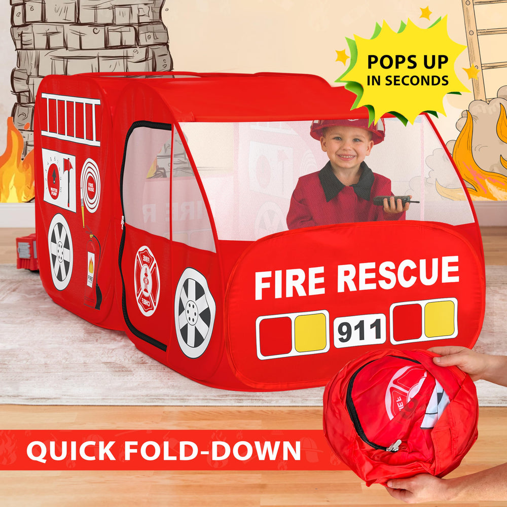 W&O Fire Truck Play Tent includes firefighter activity pack download.