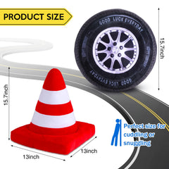 Woanger traffic cone plush pillow brings whimsical car-themed flair and comfort.
