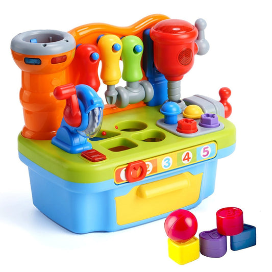 Woby multifunctional toolbench with open drawer for easy storage and organization.