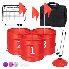 WodGod Backyard Golf Set packaging shows compact storage and quick setup.