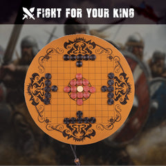 WodGod Hnefatafl leather playmat supports portable, travel-friendly gameplay.