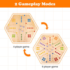 WodGod Marble Board Game features six color options for easy team play.