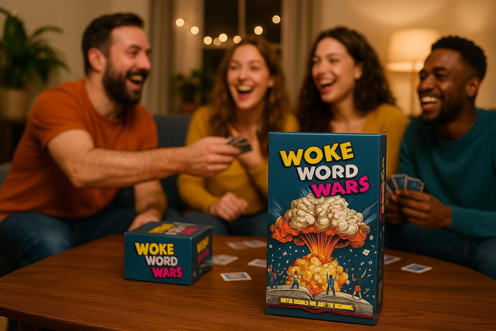Woke Word Wars deck with 520 cards ready for fast, easy gameplay.