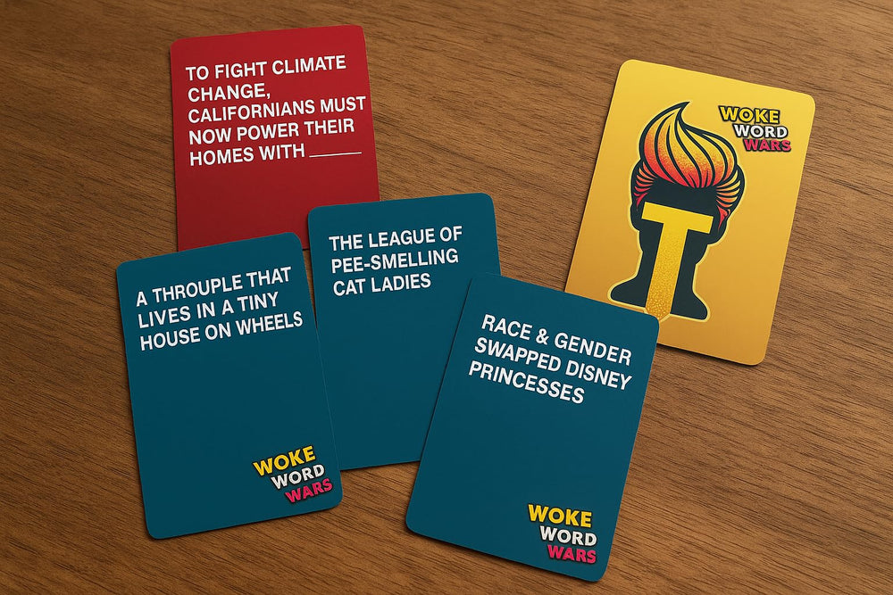 Woke Word Wars players laugh as a round unfolds, ideal for a party night.