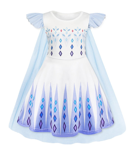 WonderBabe Princess Dress front view with vivid 3D print for pretend play
