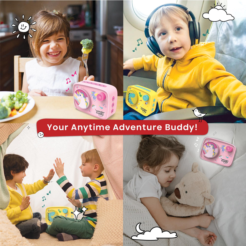 Child uses WonderBuddy voice recorder to capture a story