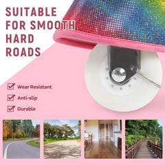 WondeRides ride-on unicorn wheels enable indoor and outdoor use on multiple surfaces.