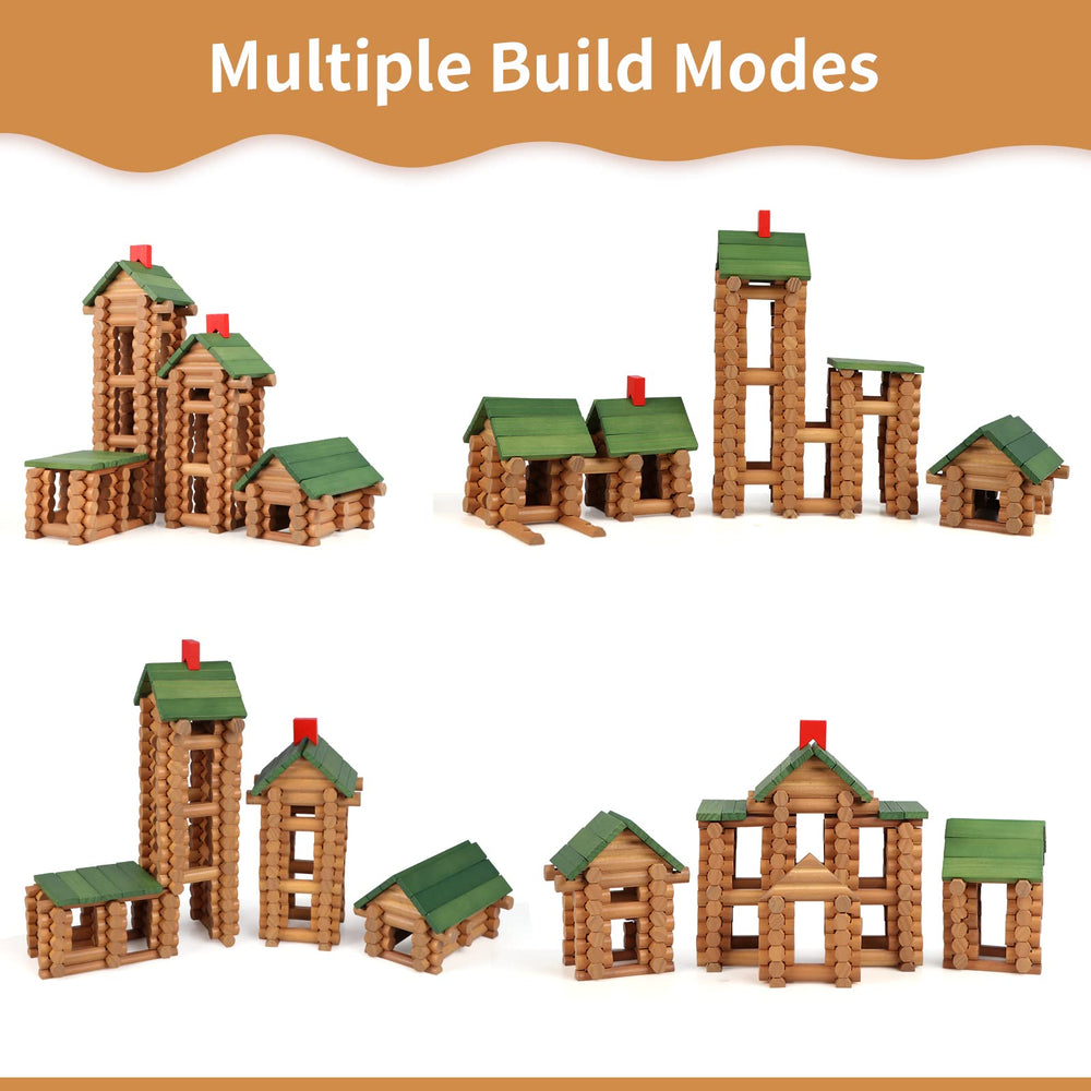 Wondertoys classic logs cabin build encourages cooperative play and family bonding