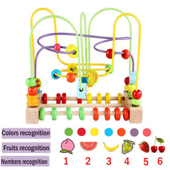 Wondertoys fruit-themed beads close-up emphasizes tactile color recognition