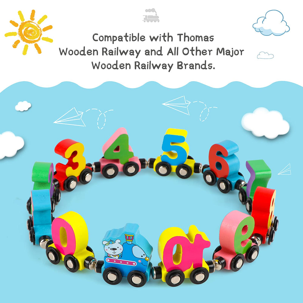 Wondertoys number train car 3 highlighting colorful digits for counting