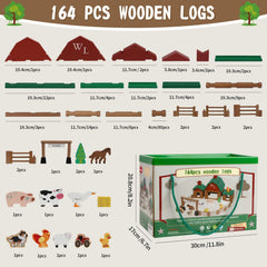 Wondertoys Ranch wooden log set step by step instructions aid learning