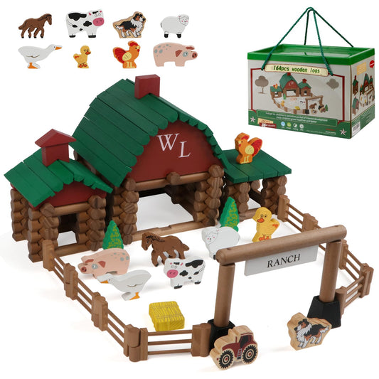 Wondertoys Ranch wooden log set logs for imaginative building play