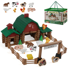Wondertoys Ranch wooden log set logs for imaginative building play