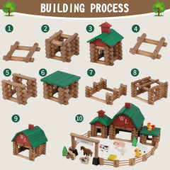 Wondertoys Ranch wooden log set safe natural wood materials