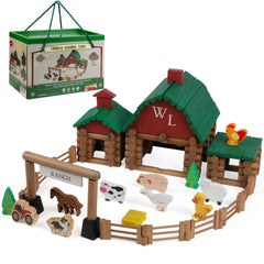 Wondertoys Ranch wooden log set sturdy edges ensure safe play
