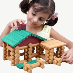 Wondertoys sturdy storage box keeps logs organized for quick cleanup after playtime.