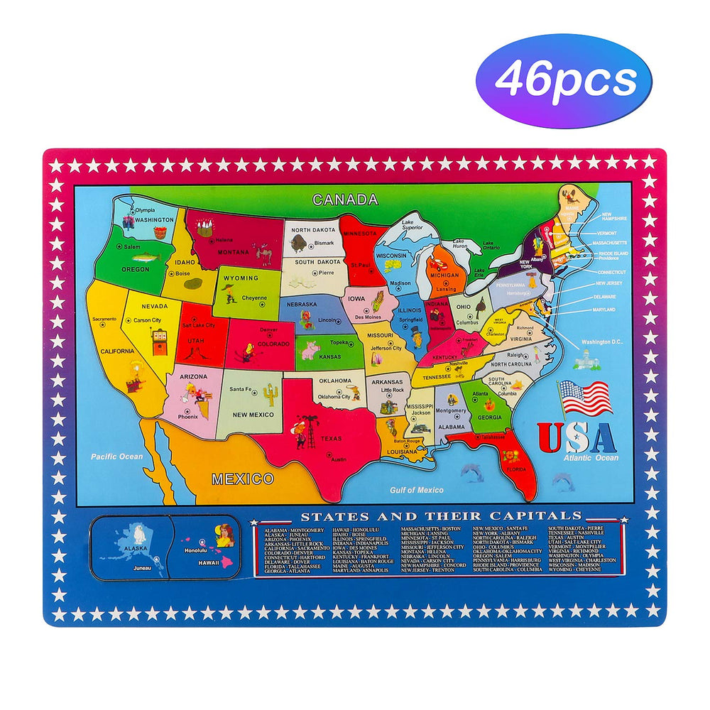 Wondertoys wooden puzzle with raised pieces aids easy handling and learning