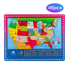 Wondertoys wooden puzzle with raised pieces aids easy handling and learning