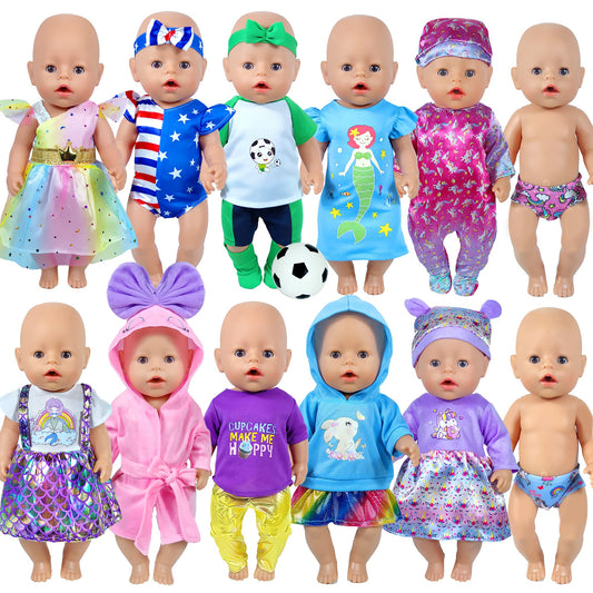 WONDOLL 14-16 inch doll clothes collection for versatile pretend play outfits.