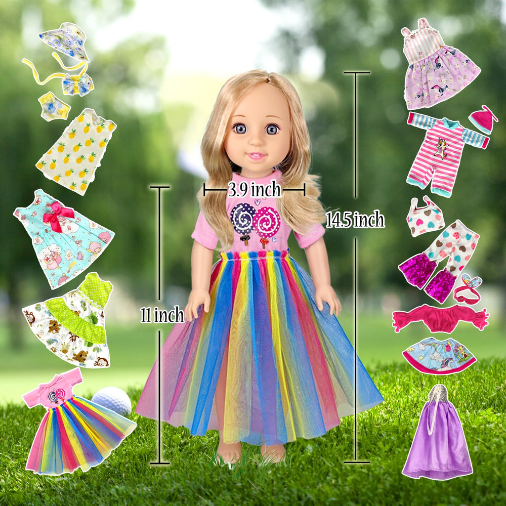 WONDOLL dress with hair band and hat for cute styling options.