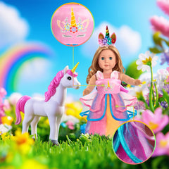 WONDOLL unicorn rainbow layered skirt expands dress up options