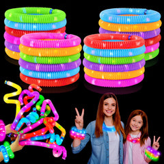 Wondrus glow sticks 18-pack pop tubes in vibrant colors for kids play and celebrations.